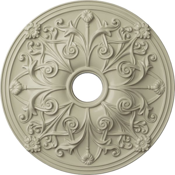 Ekena Millwork Jamie Ceiling Medallion (Fits Canopies up to 3 7/8"), 23 5/8"OD x 3 7/8"ID x 2 1/8"P, Clear Yellow CM23JACYF - main